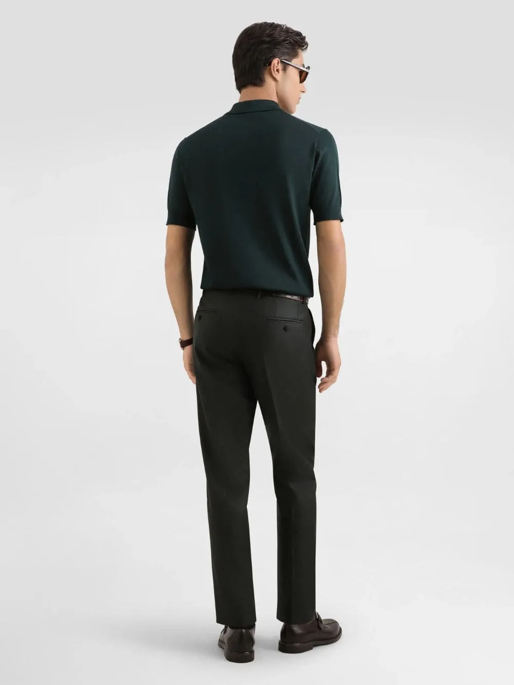 Dark Green Silk Polo Shirt sold by Fashion Clinic product image thumbnail 3