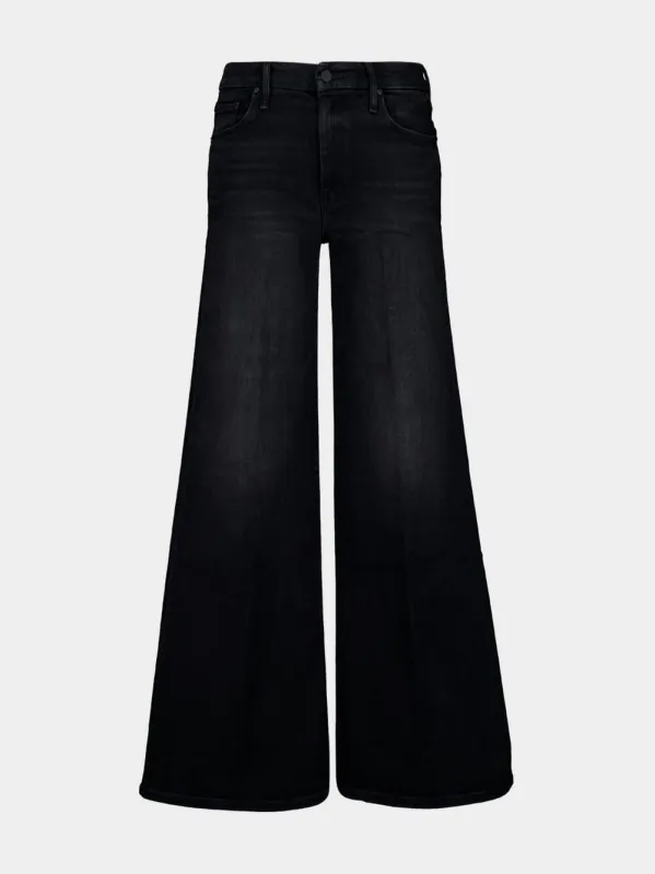 Black Wide-Leg Jeans in Spiked Hair Wash sold by Fashion Clinic