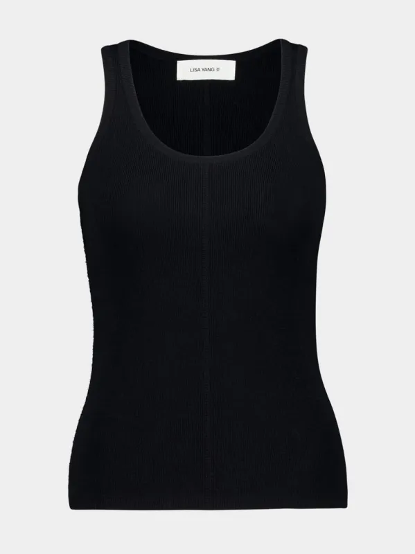 Black Meng Cotton Cashmere Top sold by Fashion Clinic