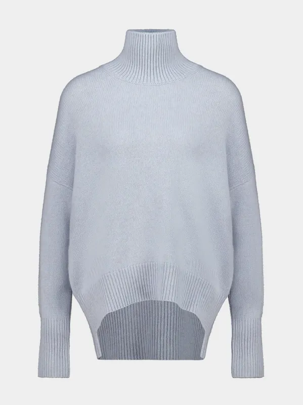 Light Blue Heidi Cashmere Turtleneck Sweater sold by Fashion Clinic
