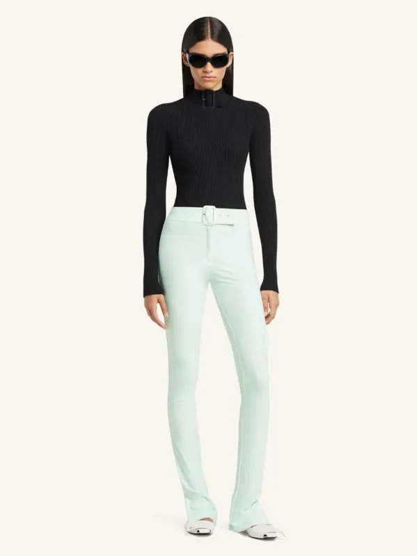 Black Buckle Rib-Knit Sweater made by Courreges