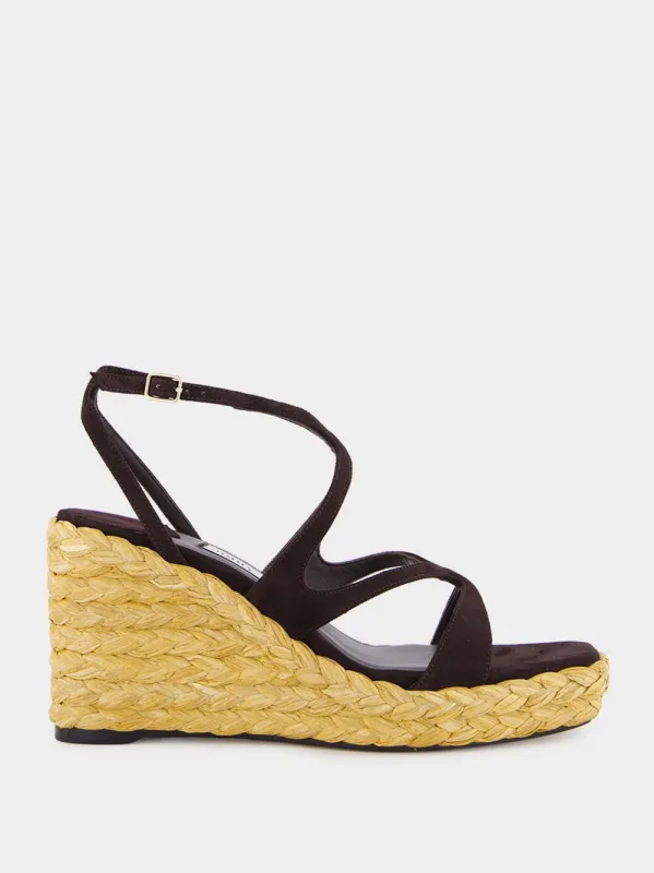 Coffee Ayla 85 Suede Wedge Sandals sold by Fashion Clinic