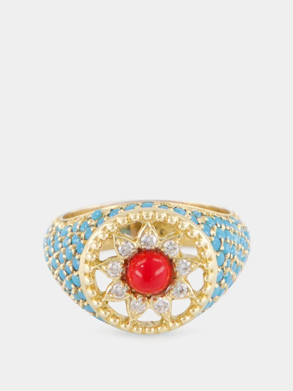Arabesque Pinky Ring in 18K Yellow Gold sold by Fashion Clinic