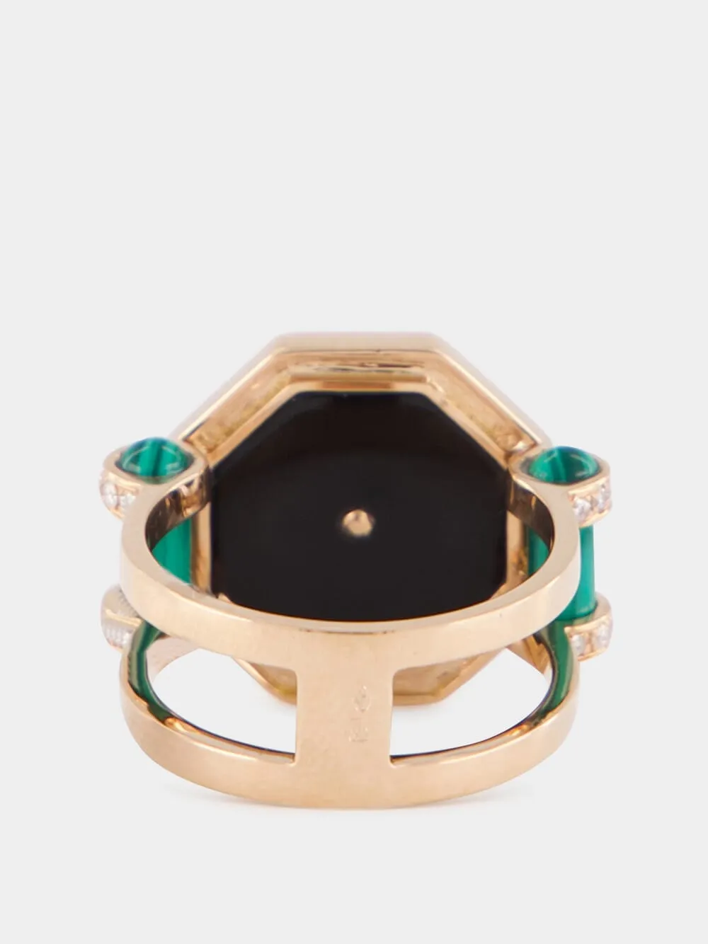 Hexagon Amulet Cocktail Ring with Onyx sold by Fashion Clinic product image thumbnail 2