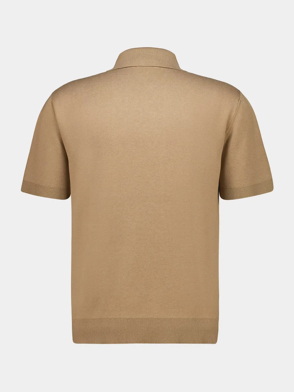 Light Brown Cotton Short-Sleeve Polo sold by Fashion Clinic product image thumbnail 2
