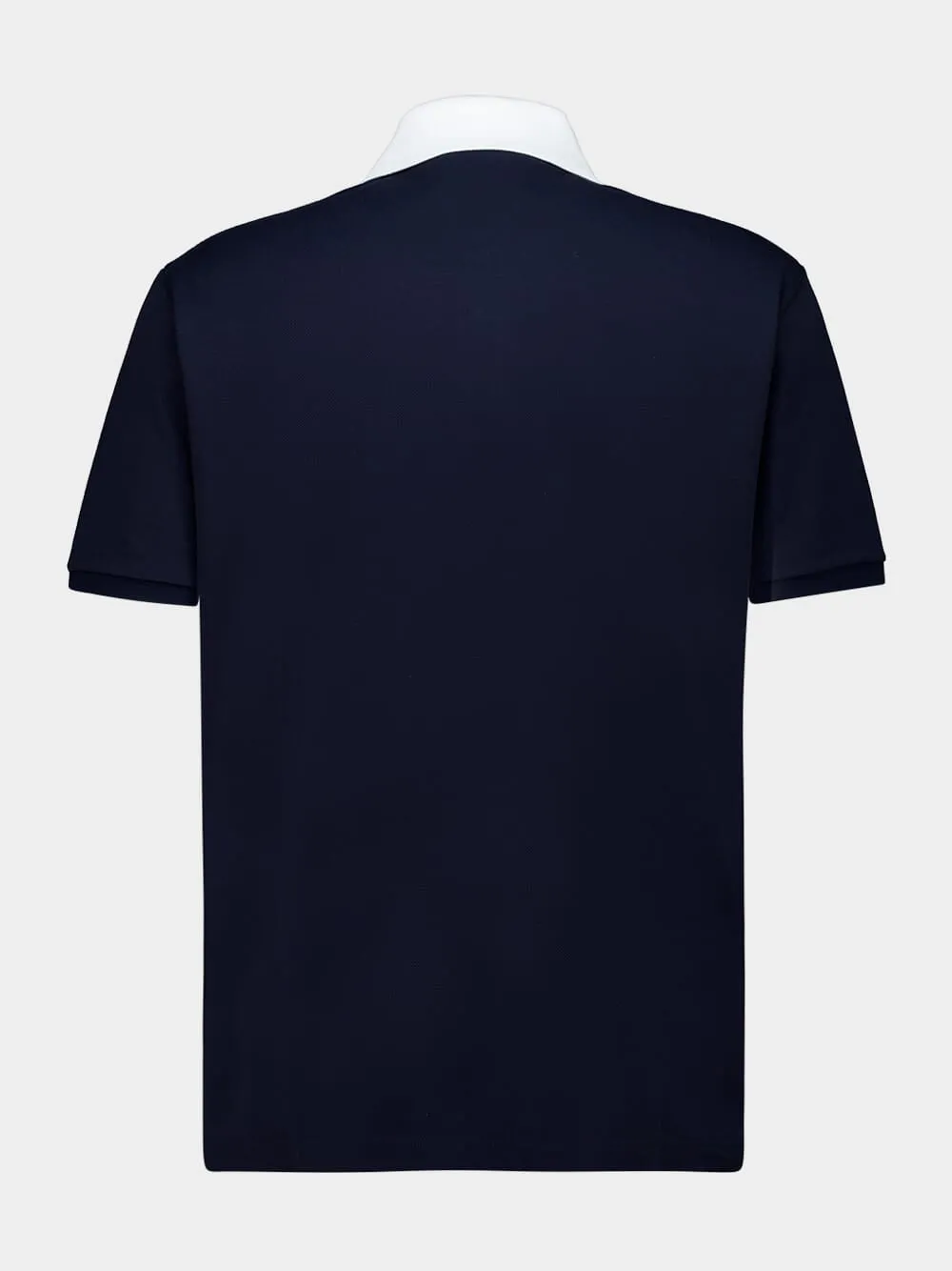 Blue Stretch Cotton Piquet Polo Shirt with Web Detail sold by Fashion Clinic product image thumbnail 2