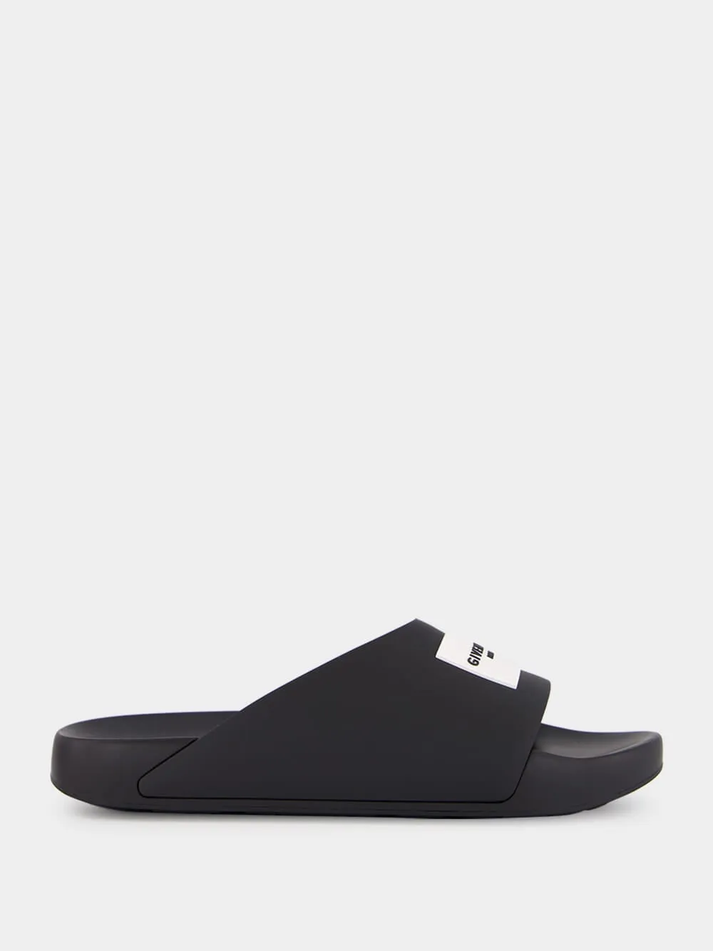 Black Label Slide Rubber Flat Mules sold by Fashion Clinic