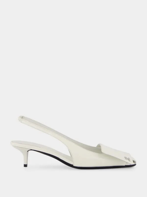 Heritage White Fold Iced Slingbacks sold by Fashion Clinic