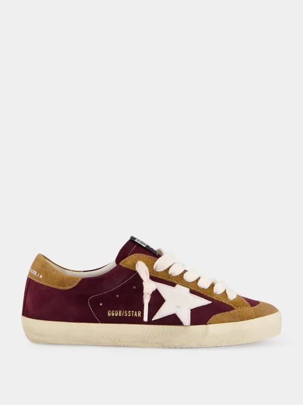 Bordeaux and Brown Superstar Sneakers with Leather Star sold by Fashion Clinic