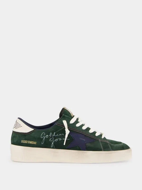 Green Stardan Sneakers with Blue Leather Star sold by Fashion Clinic