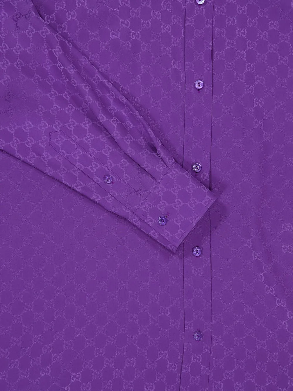 Purple GG Silk Jacquard Oversize Shirt sold by Fashion Clinic product image thumbnail 4