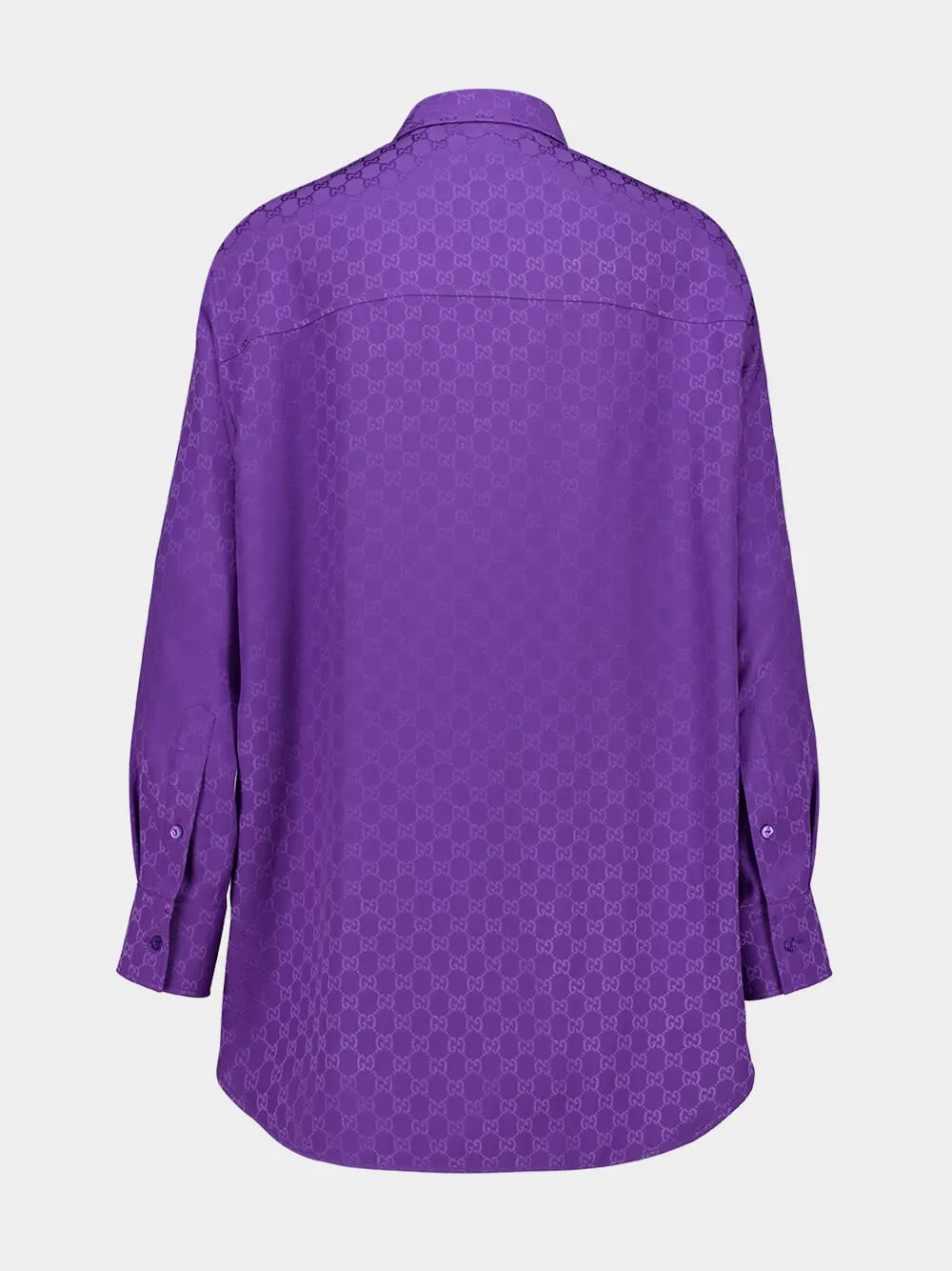 Purple GG Silk Jacquard Oversize Shirt sold by Fashion Clinic product image thumbnail 2