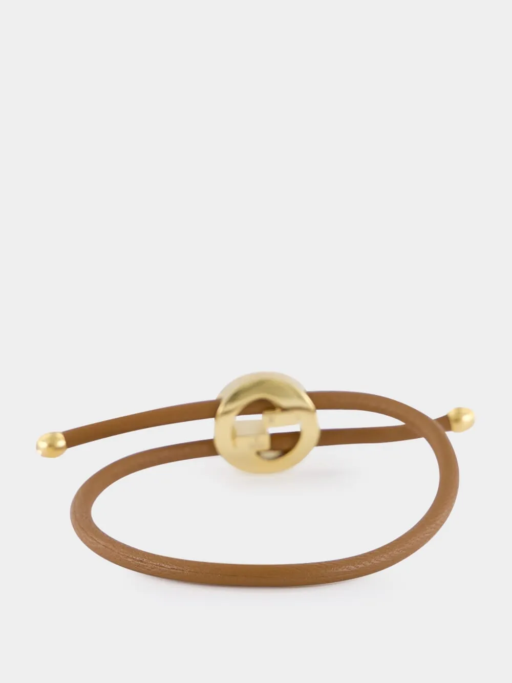 Brown Leather Bracelet with GG Detail sold by Fashion Clinic product image thumbnail 2