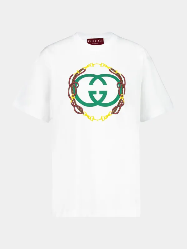 White T-Shirt with Interlocking G Print made by Gucci