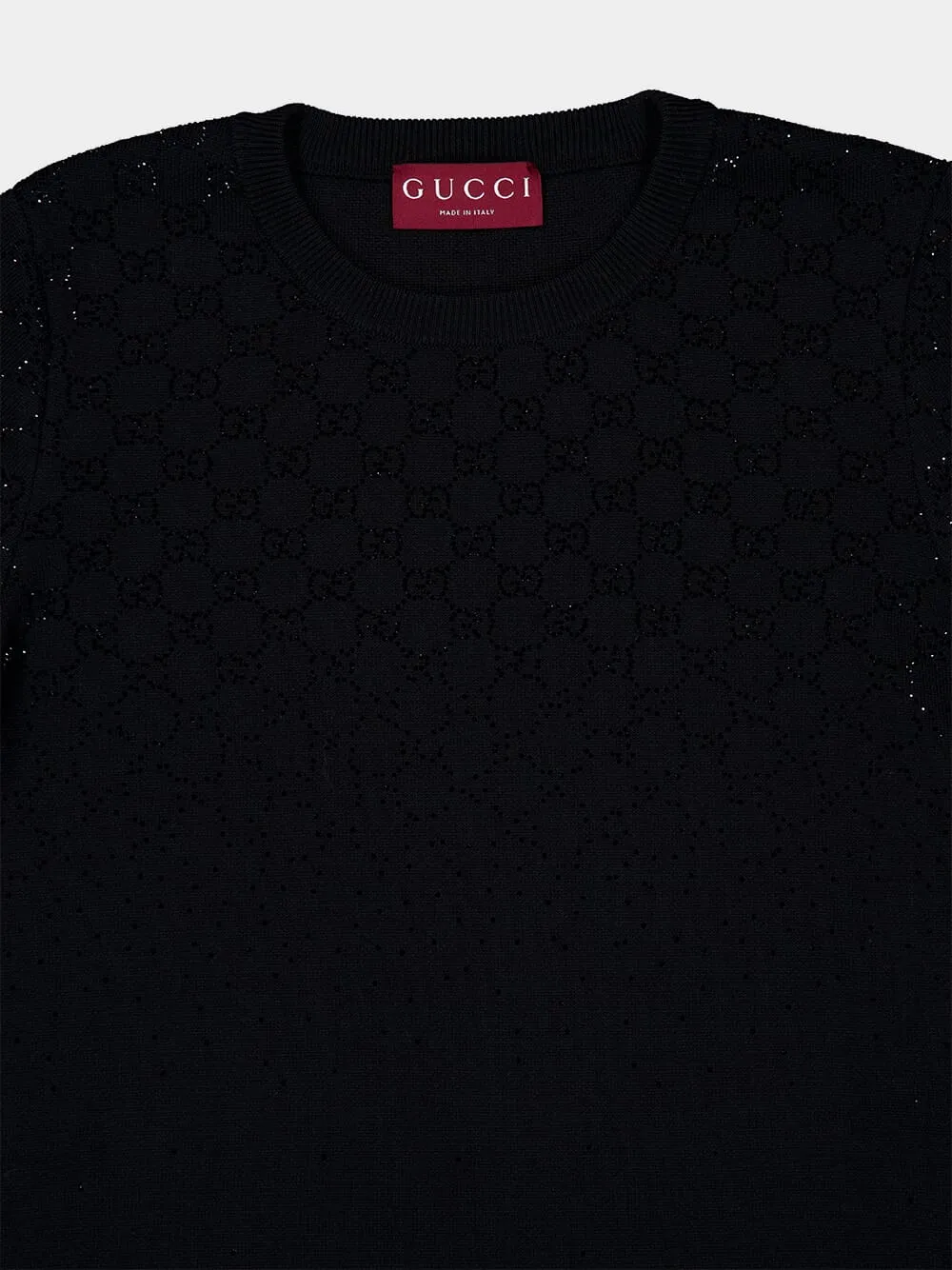 Black Wool Dress with GG Crystals sold by Fashion Clinic product image thumbnail 3