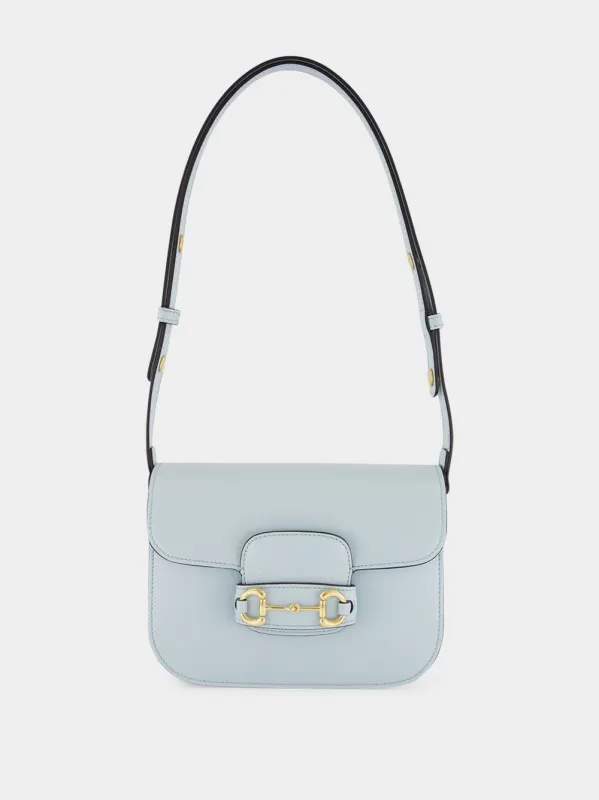 Light Blue Horsebit 1955 Small Shoulder Bag sold by Fashion Clinic