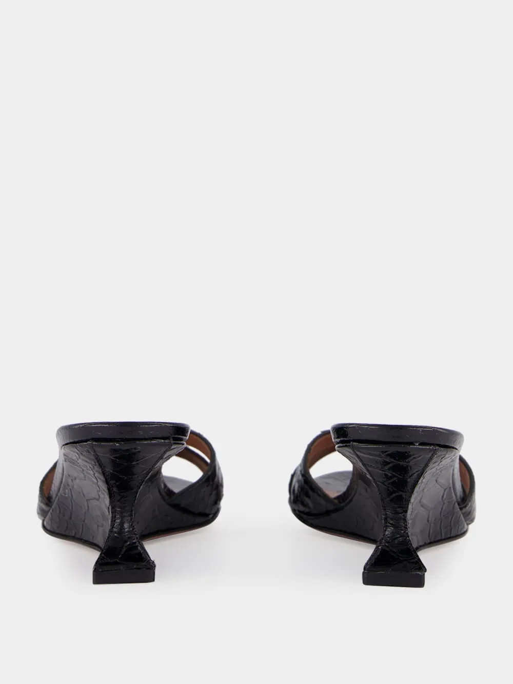 Black Leather Nina 50 Wedge Mules sold by Fashion Clinic product image thumbnail 5