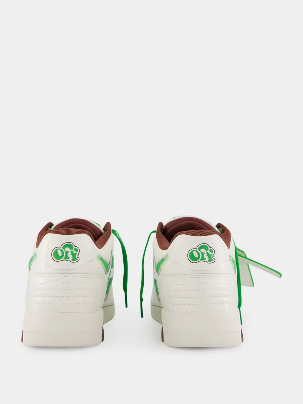 White and Green Out of Office Leather Sneakers sold by Fashion Clinic product image thumbnail 5