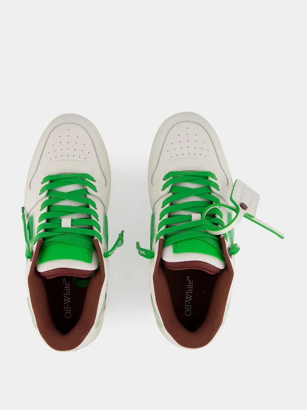 White and Green Out of Office Leather Sneakers sold by Fashion Clinic product image thumbnail 4