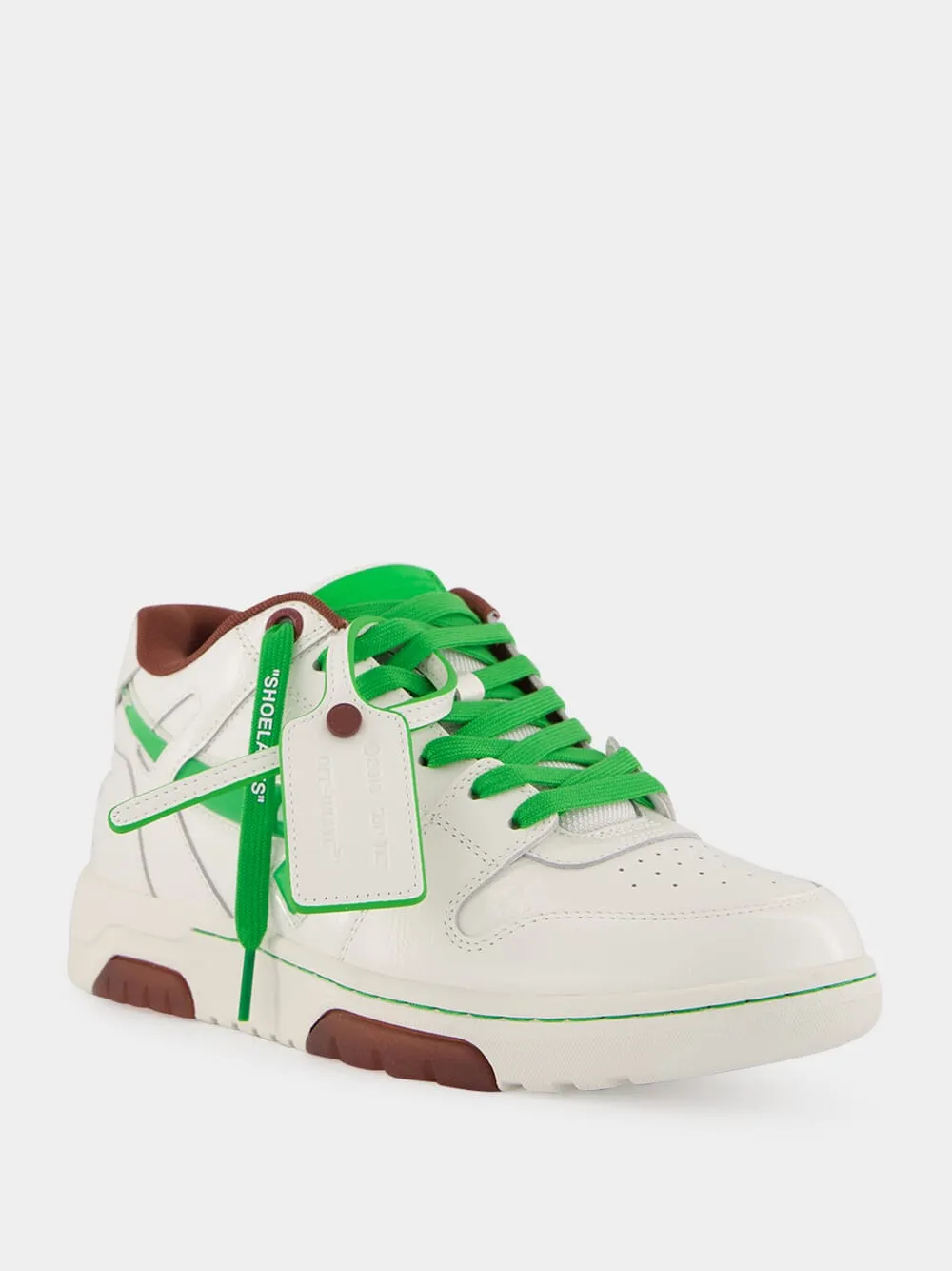 White and Green Out of Office Leather Sneakers sold by Fashion Clinic product image thumbnail 2