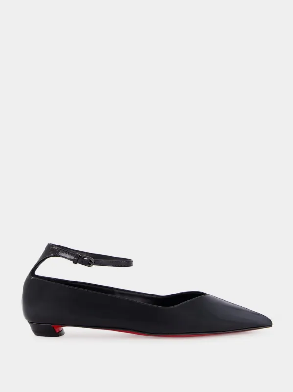 Black Erozeena Patent Ballet Flats sold by Fashion Clinic