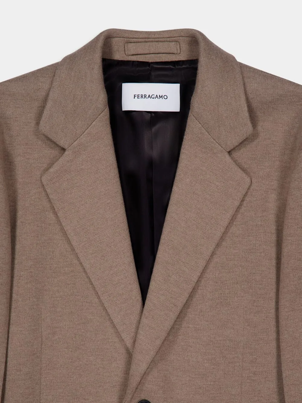 Sand Mélange Jersey Wool Blazer sold by Fashion Clinic product image thumbnail 3