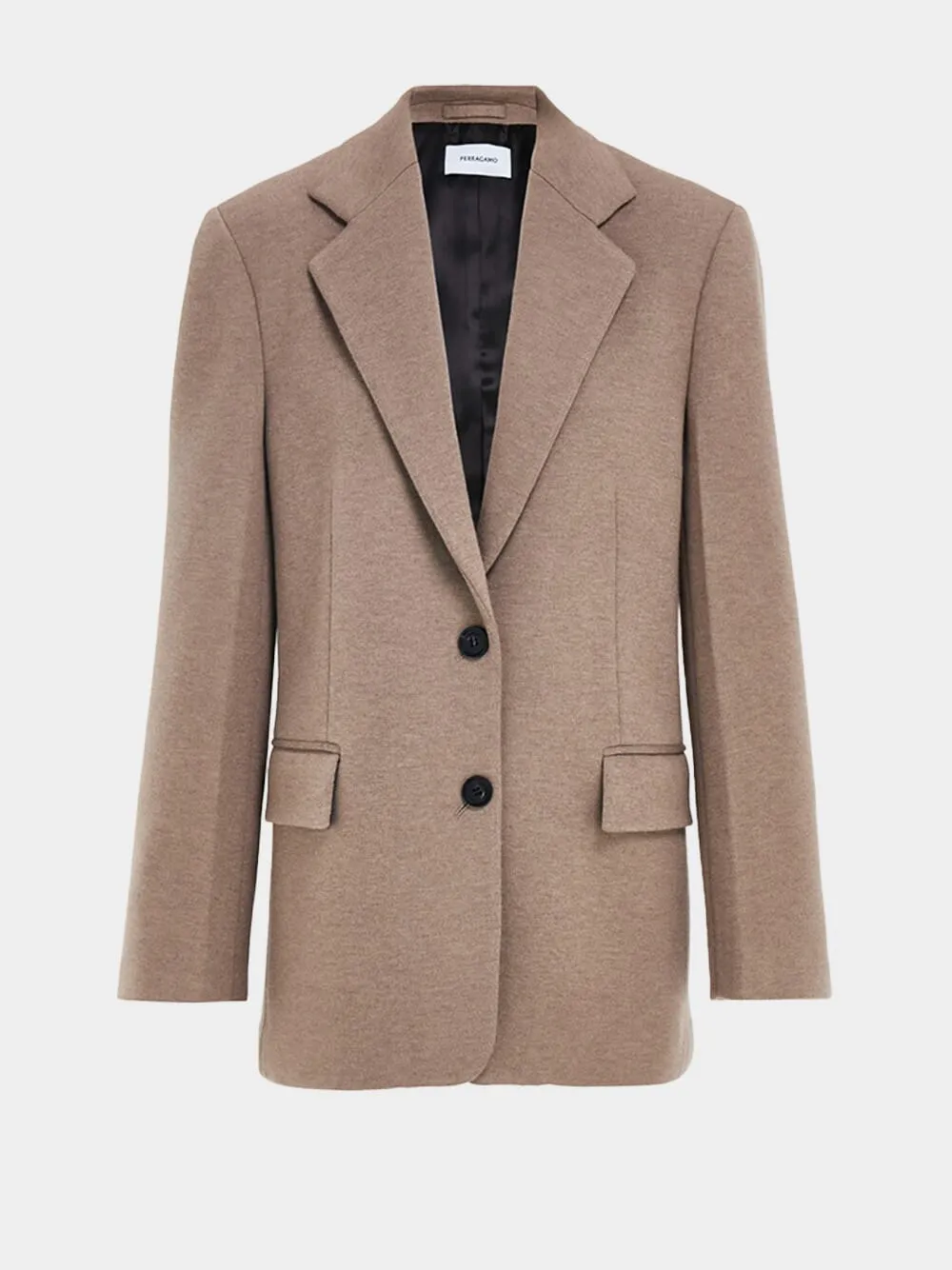 Sand Mélange Jersey Wool Blazer sold by Fashion Clinic