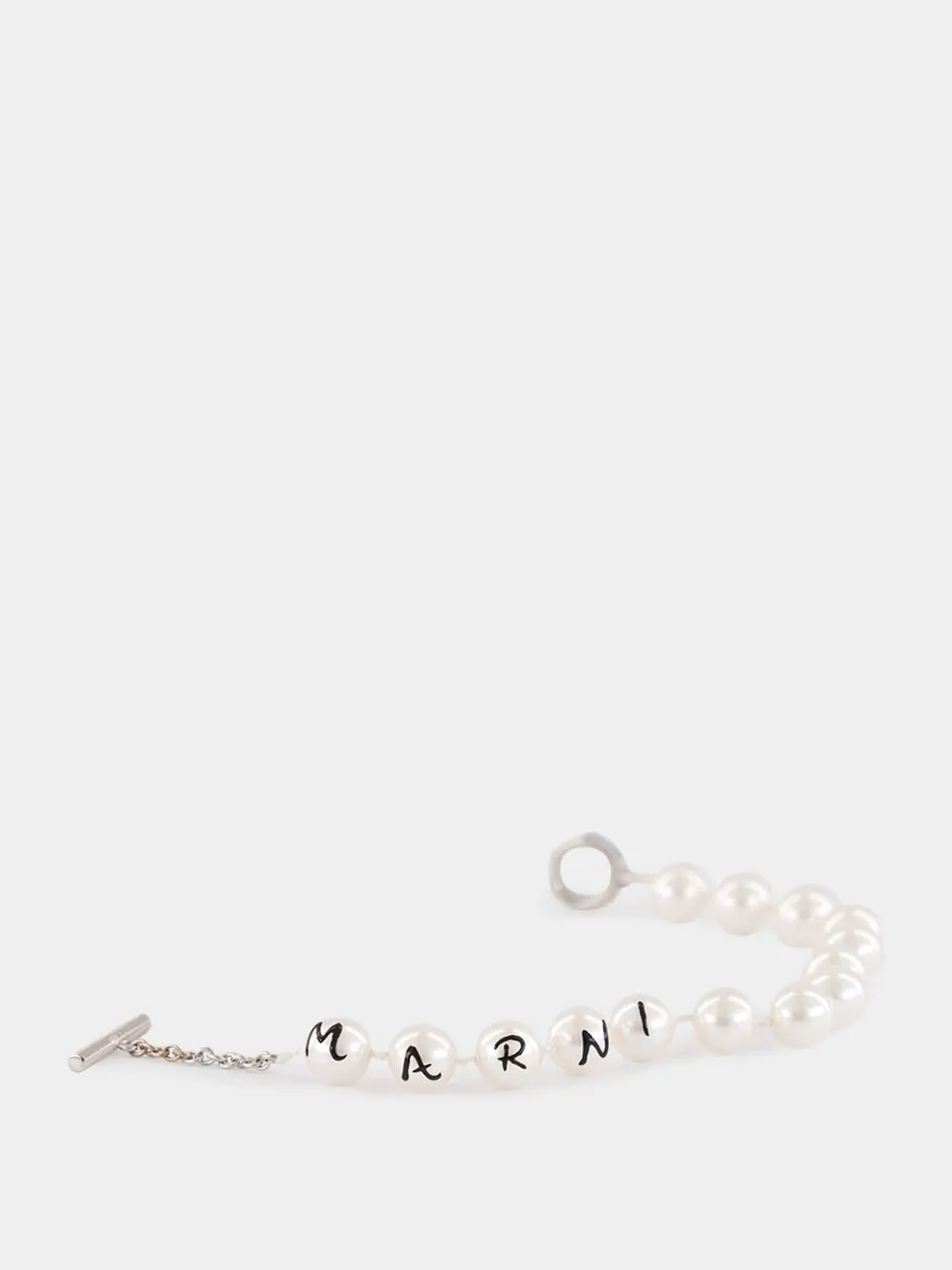 White Pearl Logo Bracelet sold by Fashion Clinic product image thumbnail 3