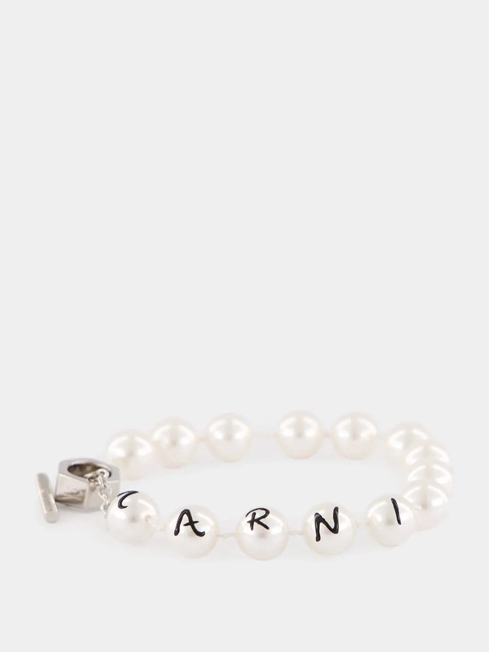 White Pearl Logo Bracelet sold by Fashion Clinic