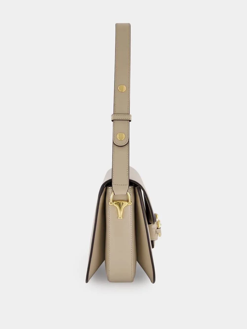 Oatmeal Leather Horsebit Shoulder Bag sold by Fashion Clinic product image thumbnail 4