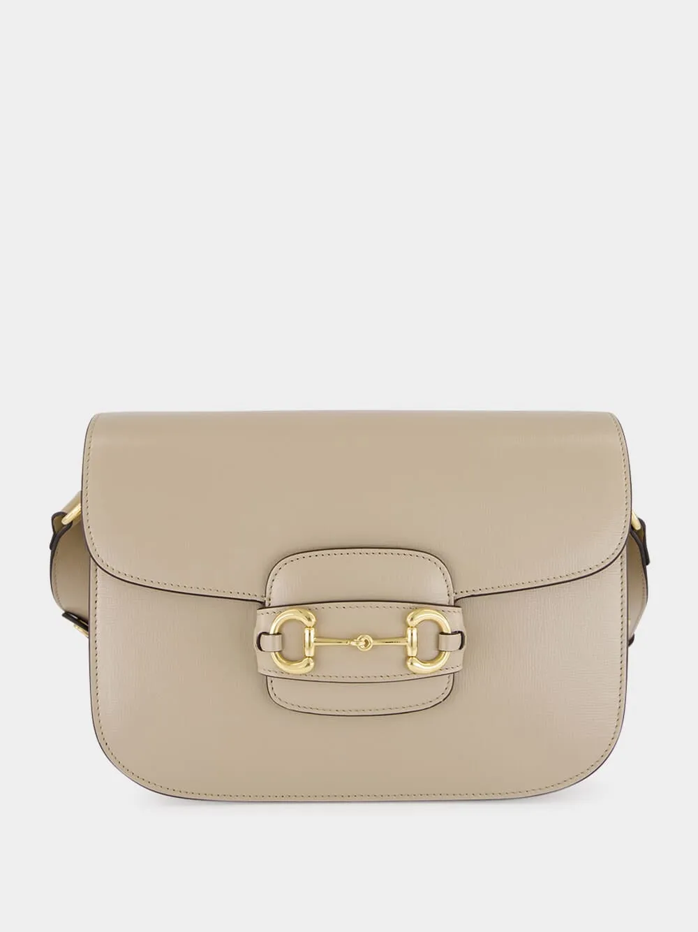 Oatmeal Leather Horsebit Shoulder Bag sold by Fashion Clinic