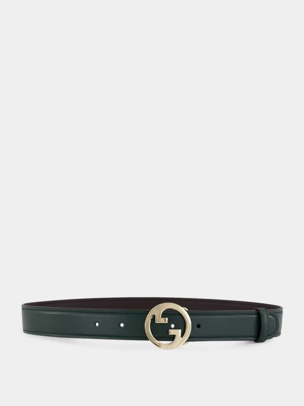 Green Calfskin Belt with GG Buckle sold by Fashion Clinic