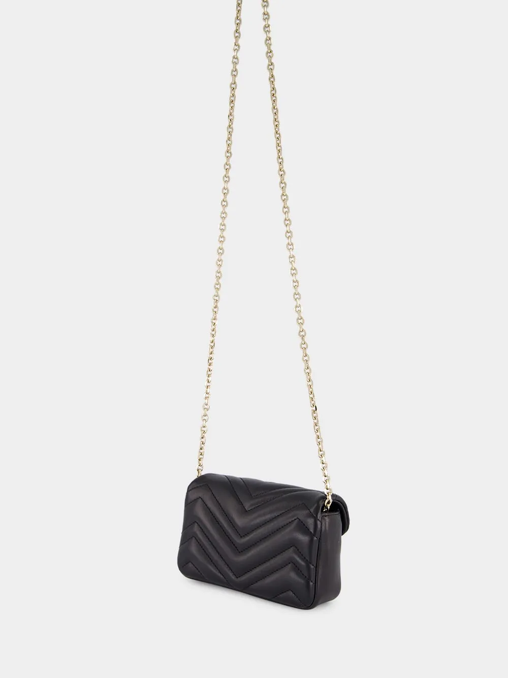Black GG Marmont Mini Leather Shoulder Bag sold by Fashion Clinic product image thumbnail 5