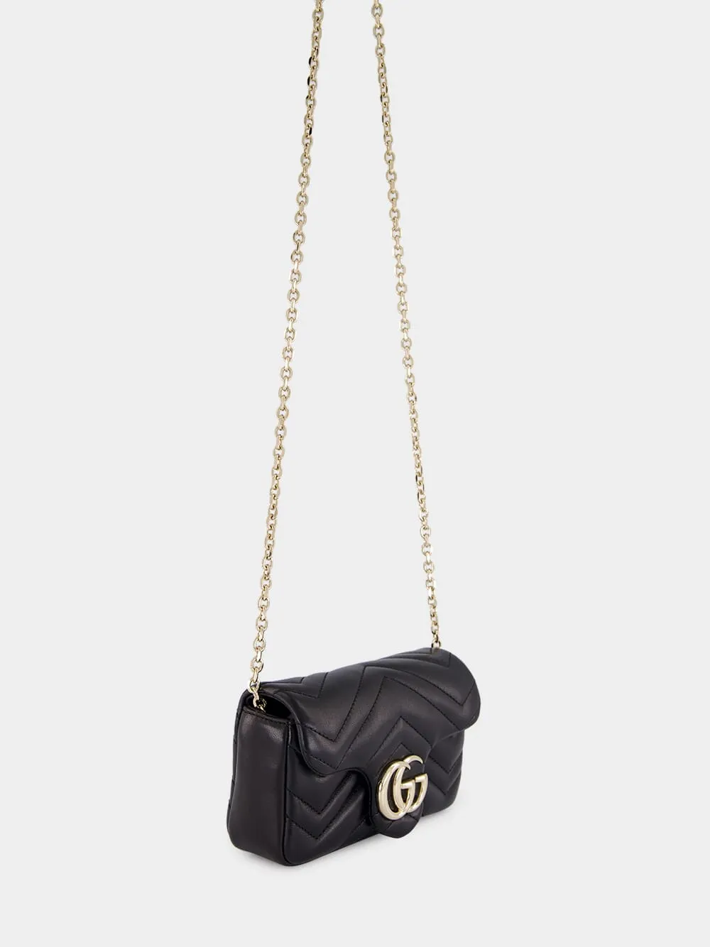 Black GG Marmont Mini Leather Shoulder Bag sold by Fashion Clinic product image thumbnail 3
