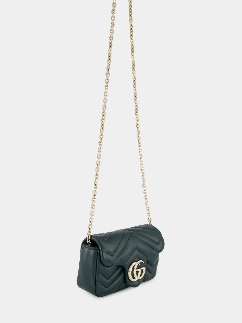 Green GG Marmont Mini Leather Shoulder Bag sold by Fashion Clinic product image thumbnail 3