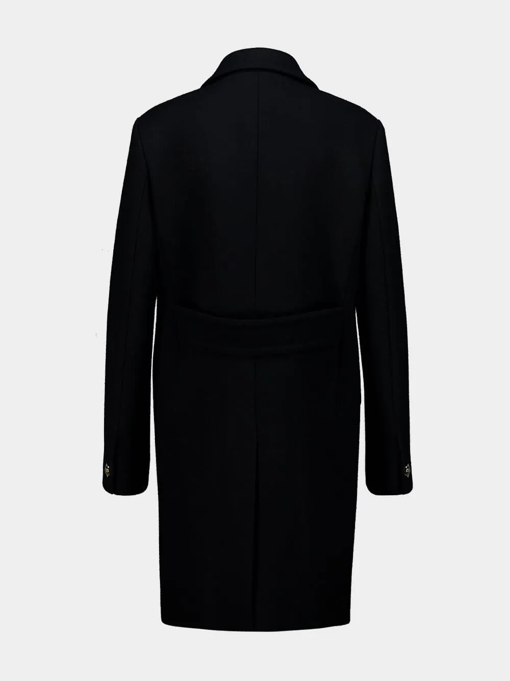 Black Batavia Wool Coat with Patch sold by Fashion Clinic product image thumbnail 2
