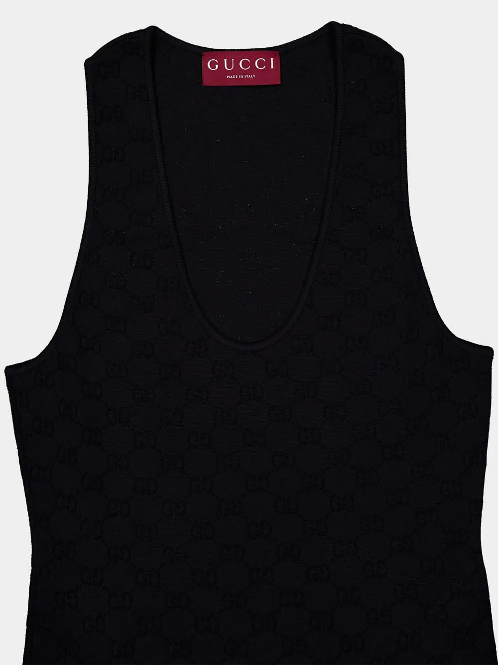 Black GG Jacquard Elastic Tank Top sold by Fashion Clinic product image thumbnail 3
