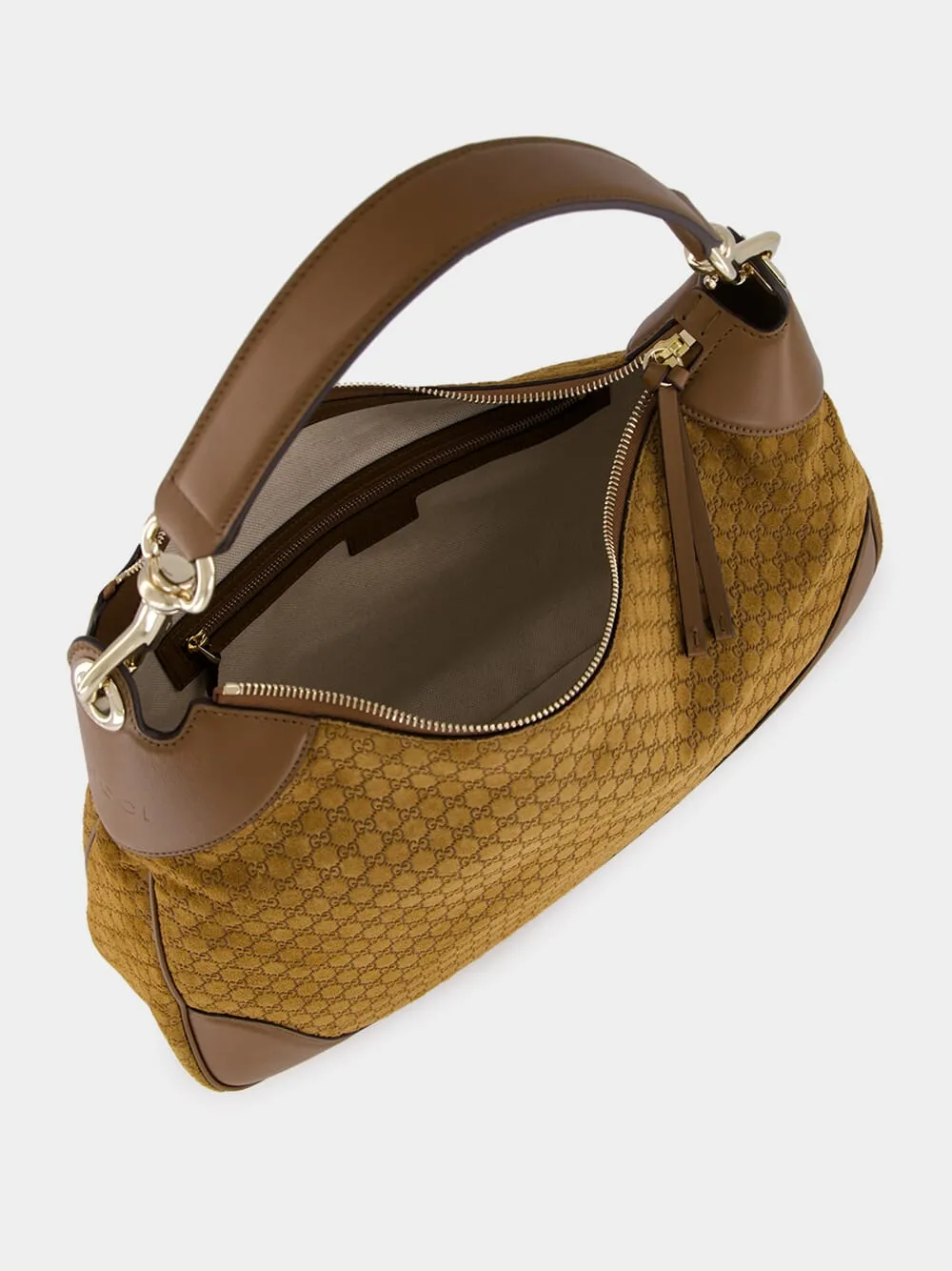 Brown GG Suede B Medium Shoulder Bag sold by Fashion Clinic product image thumbnail 4