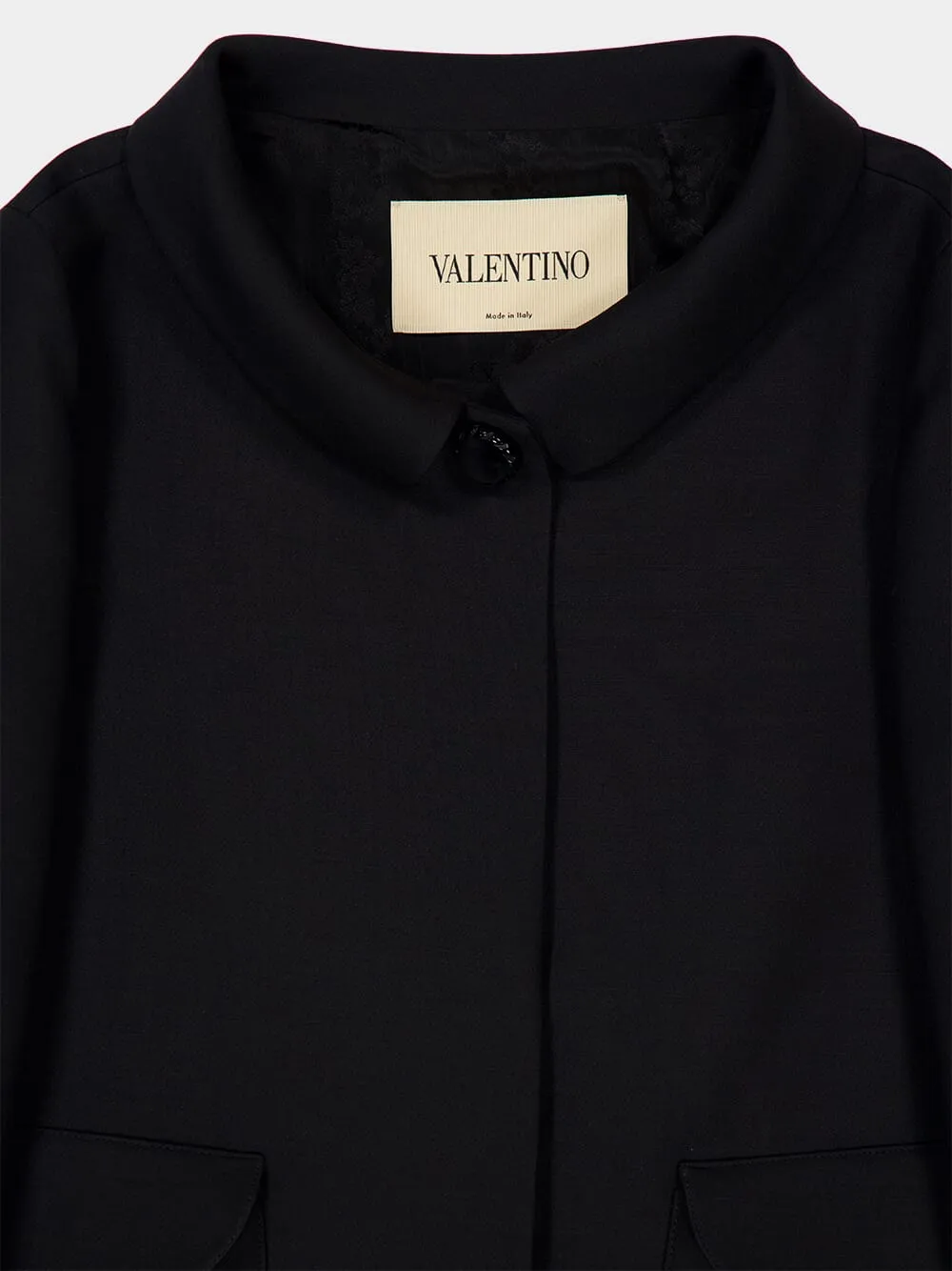 Black Crepe Couture Jacket with V Detail sold by Fashion Clinic product image thumbnail 3
