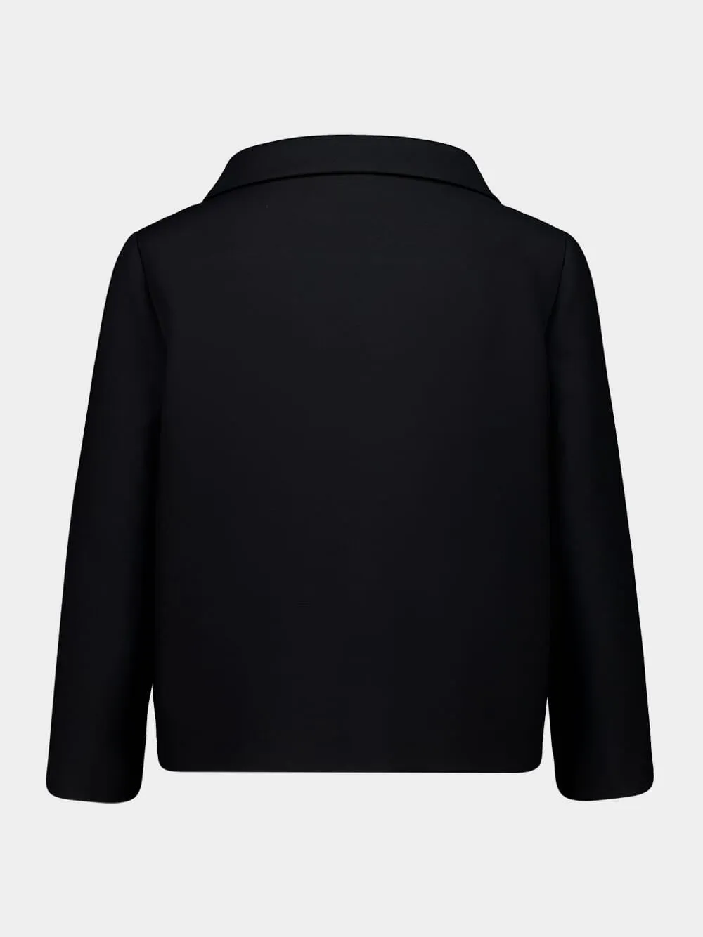 Black Crepe Couture Jacket with V Detail sold by Fashion Clinic product image thumbnail 2