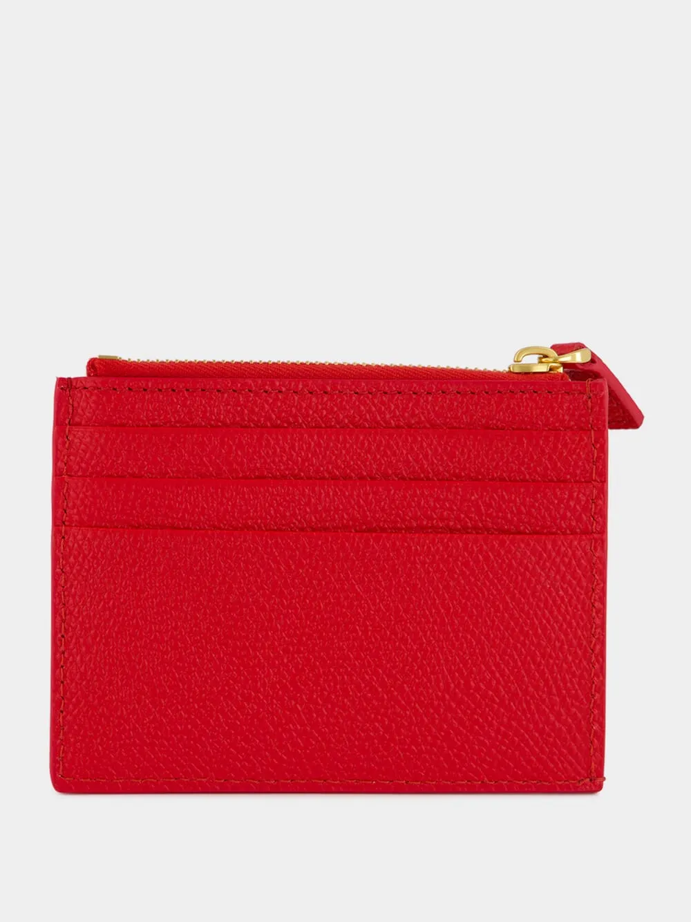 Red Calfskin Card Case with Vlogo sold by Fashion Clinic product image thumbnail 3