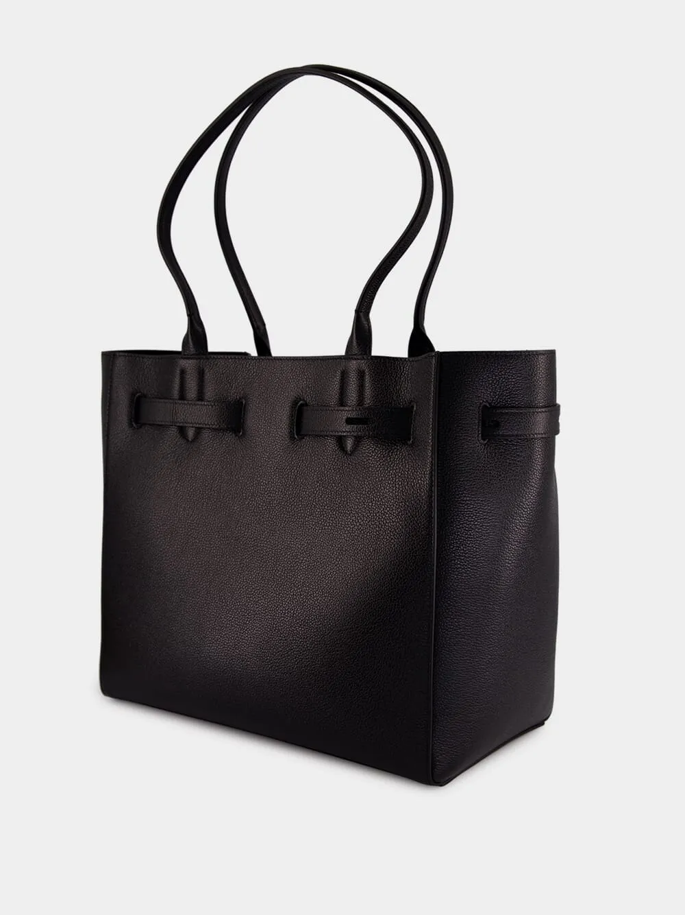 Black Grain Leather Audrey Medium Tote sold by Fashion Clinic product image thumbnail 5