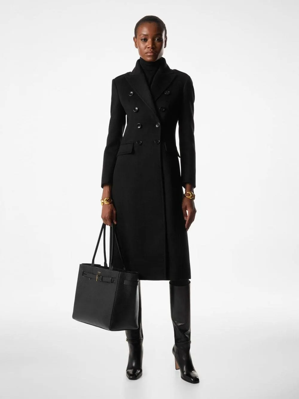 Black Grain Leather Audrey Medium Tote sold by Fashion Clinic product image thumbnail 2