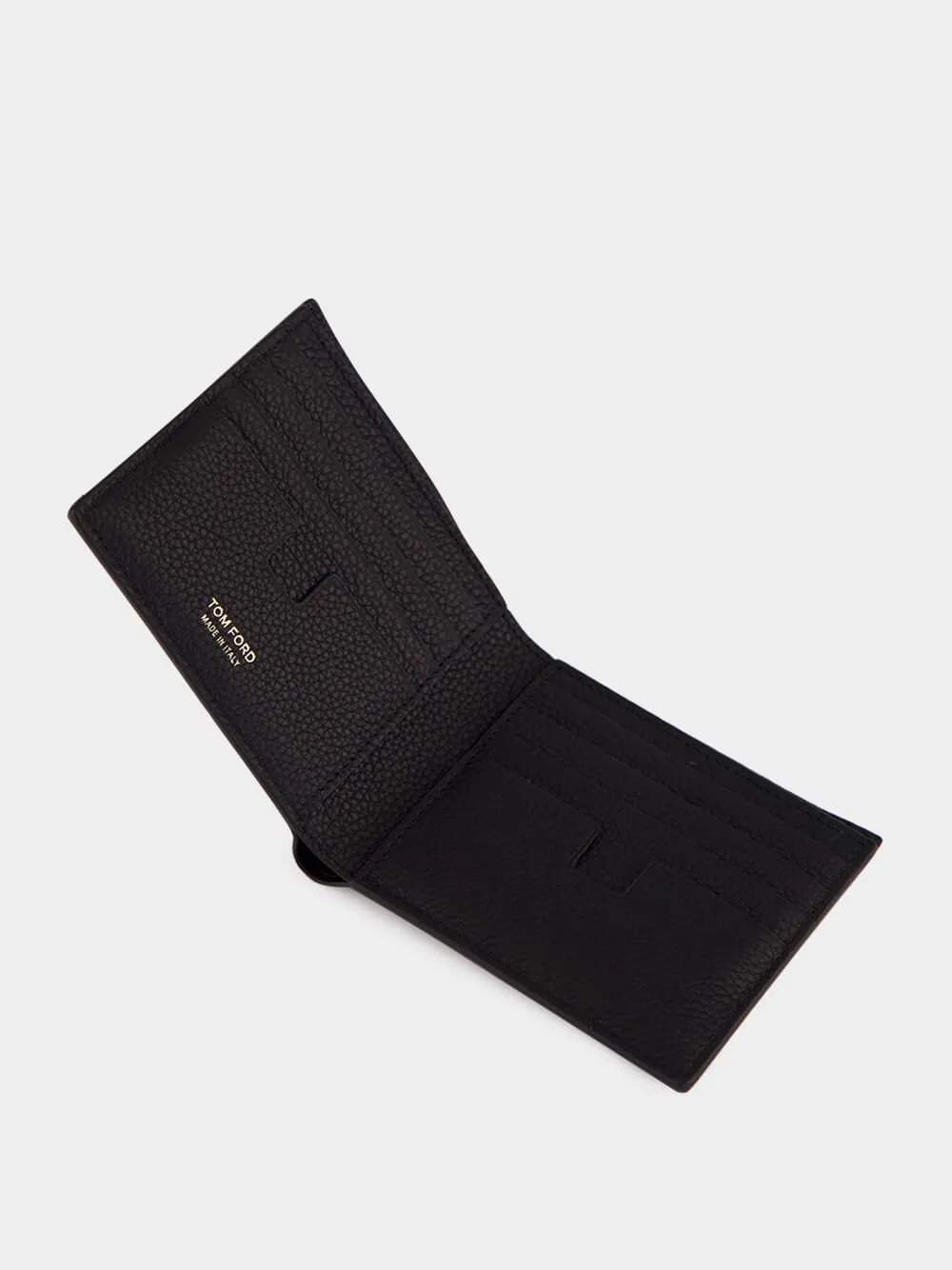 Black Grain Leather Classic Bifold Wallet sold by Fashion Clinic product image thumbnail 2