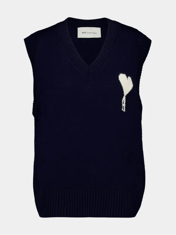 Blue Sleeveless Ami De Coeur Sweater sold by Fashion Clinic