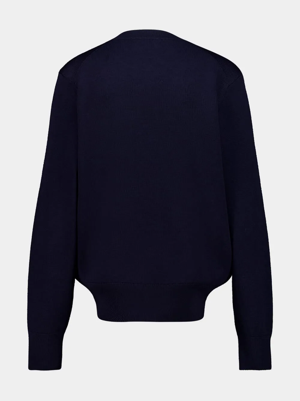 Navy Blue Ami De Coeur Wool Sweater sold by Fashion Clinic product image thumbnail 4