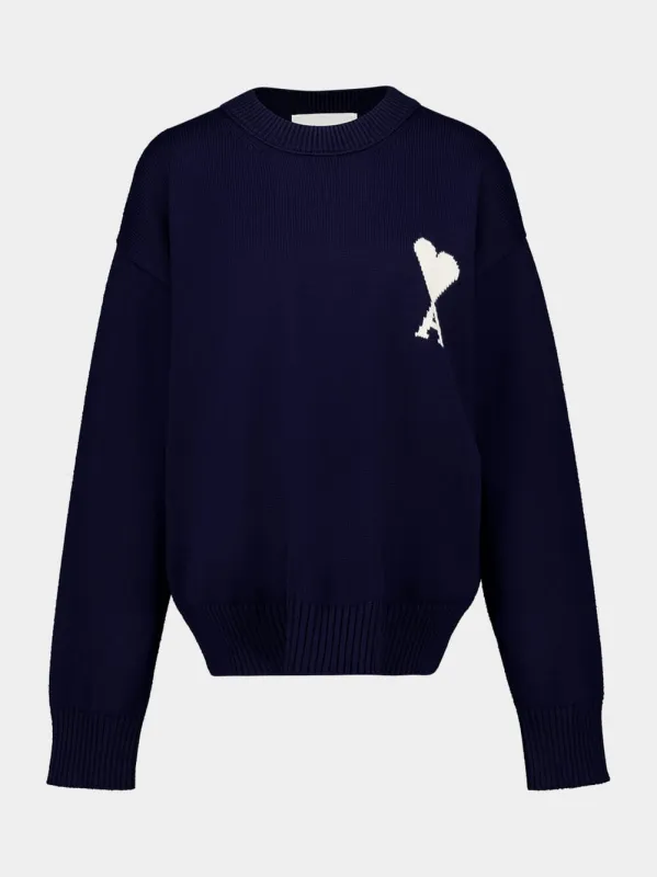 Blue Ami De Coeur Crewneck Sweater made by Fashion Clinic