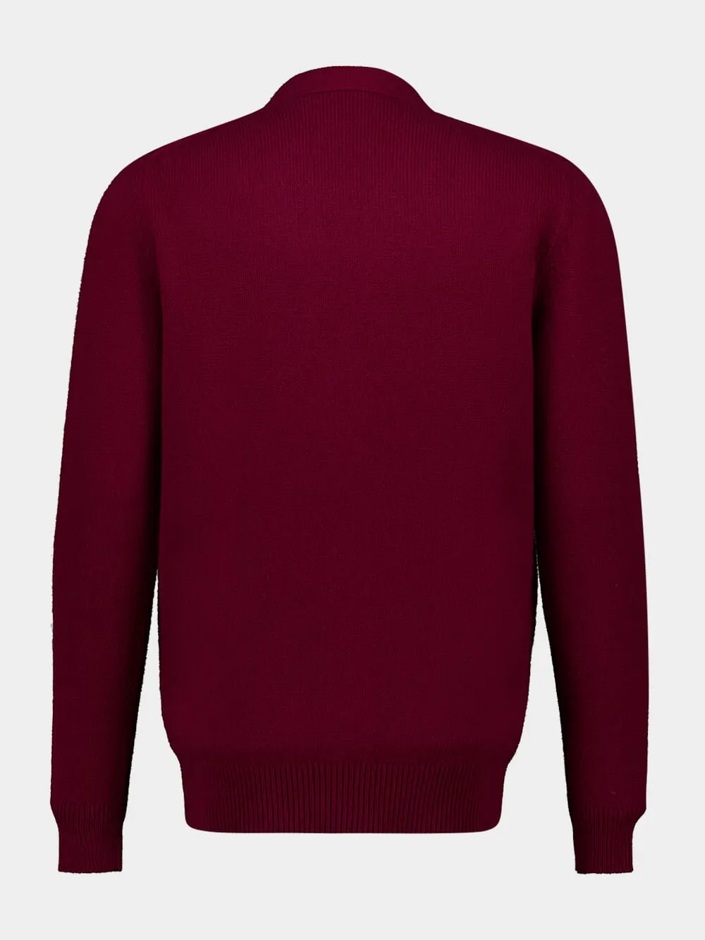Bordeaux Wool Cashmere Cardigan with Embroidery sold by Fashion Clinic product image thumbnail 2