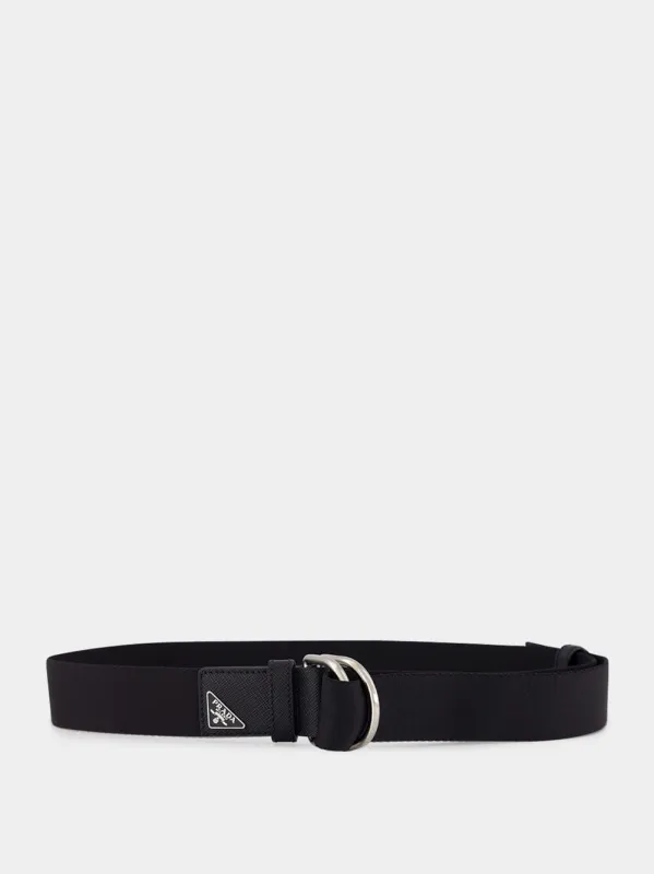 Black Woven Re-Nylon Belt made by Prada
