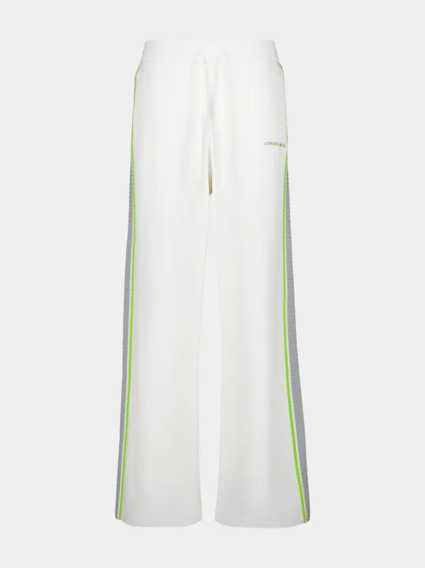 White Tennis Club Trousers with Neon Trim made by Casablanca